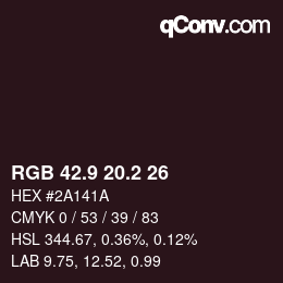 カラーコード: RGB 42.9 20.2 26 | qconv.com
