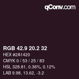 Color code: RGB 42.9 20.2 32 | qconv.com