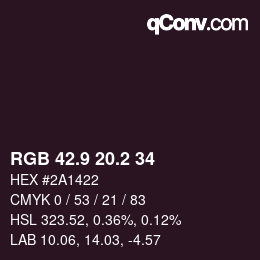 Color code: RGB 42.9 20.2 34 | qconv.com