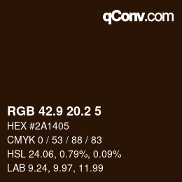 Color code: RGB 42.9 20.2 5 | qconv.com