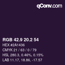 Color code: RGB 42.9 20.2 54 | qconv.com