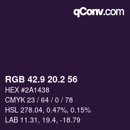 Color code: RGB 42.9 20.2 56 | qconv.com