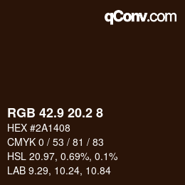 カラーコード: RGB 42.9 20.2 8 | qconv.com