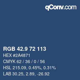 カラーコード: RGB 42.9 72 113 | qconv.com