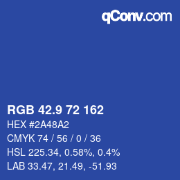 カラーコード: RGB 42.9 72 162 | qconv.com