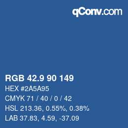 カラーコード: RGB 42.9 90 149 | qconv.com