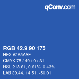 カラーコード: RGB 42.9 90 175 | qconv.com