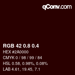 カラーコード: RGB 42 0.8 0.4 | qconv.com