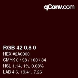 カラーコード: RGB 42 0.8 0 | qconv.com