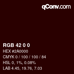 Color code: RGB 42 0 0 | qconv.com