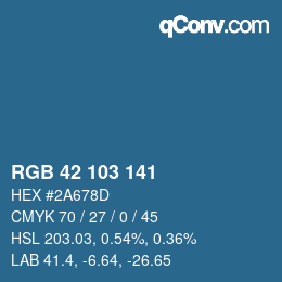 カラーコード: RGB 42 103 141 | qconv.com