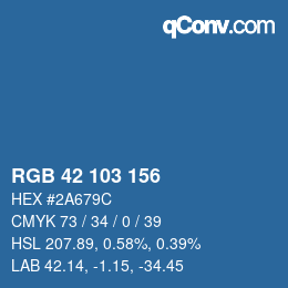 Color code: RGB 42 103 156 | qconv.com
