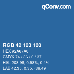 カラーコード: RGB 42 103 160 | qconv.com