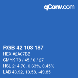 Color code: RGB 42 103 187 | qconv.com
