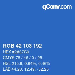 カラーコード: RGB 42 103 192 | qconv.com
