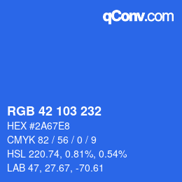 Color code: RGB 42 103 232 | qconv.com