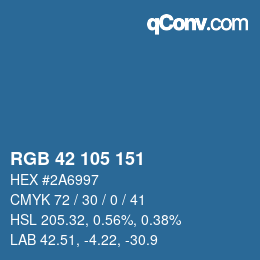 Color code: RGB 42 105 151 | qconv.com