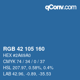 Color code: RGB 42 105 160 | qconv.com