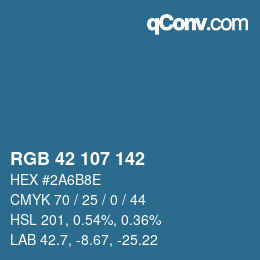 Código de color: RGB 42 107 142 | qconv.com