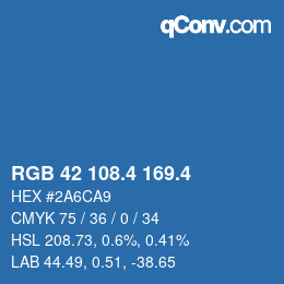 カラーコード: RGB 42 108.4 169.4 | qconv.com