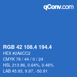 カラーコード: RGB 42 108.4 194.4 | qconv.com