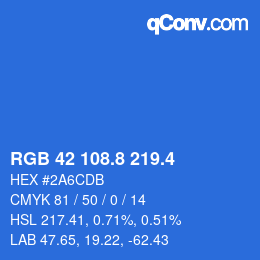 カラーコード: RGB 42 108.8 219.4 | qconv.com