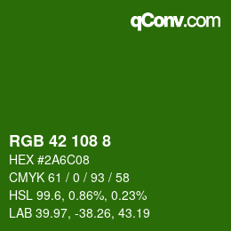 Color code: RGB 42 108 8 | qconv.com