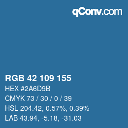 Farbcode: RGB 42 109 155 | qconv.com