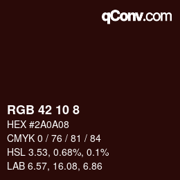 カラーコード: RGB 42 10 8 | qconv.com