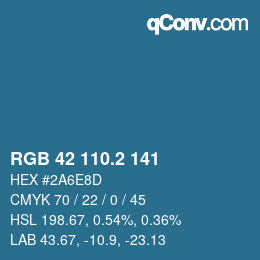カラーコード: RGB 42 110.2 141 | qconv.com