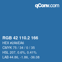 カラーコード: RGB 42 110.2 166 | qconv.com