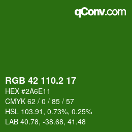 カラーコード: RGB 42 110.2 17 | qconv.com