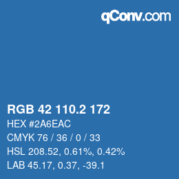 カラーコード: RGB 42 110.2 172 | qconv.com