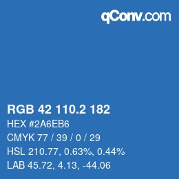カラーコード: RGB 42 110.2 182 | qconv.com