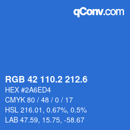カラーコード: RGB 42 110.2 212.6 | qconv.com
