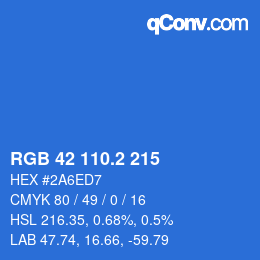カラーコード: RGB 42 110.2 215 | qconv.com
