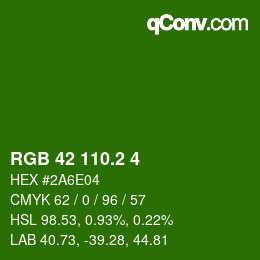 カラーコード: RGB 42 110.2 4 | qconv.com
