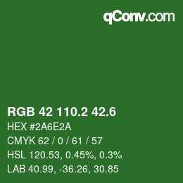 カラーコード: RGB 42 110.2 42.6 | qconv.com
