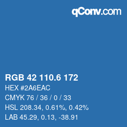 カラーコード: RGB 42 110.6 172 | qconv.com