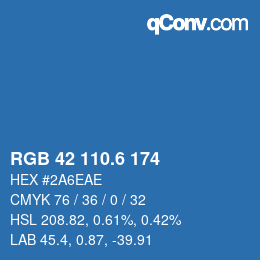 カラーコード: RGB 42 110.6 174 | qconv.com