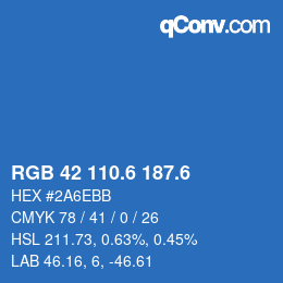カラーコード: RGB 42 110.6 187.6 | qconv.com