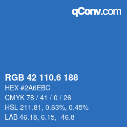 カラーコード: RGB 42 110.6 188 | qconv.com