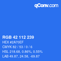 Código de color: RGB 42 112 239 | qconv.com