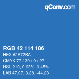 Color code: RGB 42 114 186 | qconv.com