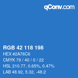 Código de color: RGB 42 118 198 | qconv.com