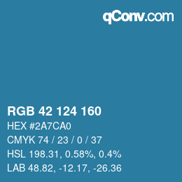 Color code: RGB 42 124 160 | qconv.com