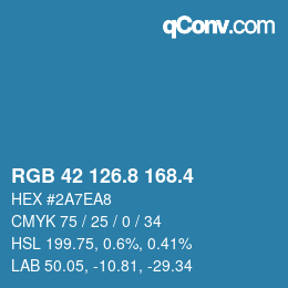 カラーコード: RGB 42 126.8 168.4 | qconv.com