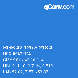 カラーコード: RGB 42 126.8 218.4 | qconv.com