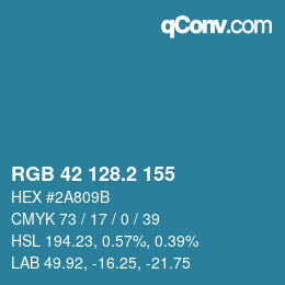 Color code: RGB 42 128.2 155 | qconv.com