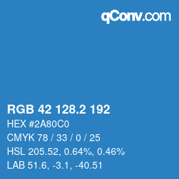 カラーコード: RGB 42 128.2 192 | qconv.com